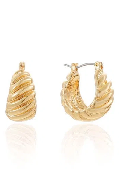 Ettika Mini Twist Hoop Earrings In Gold