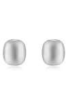 Ettika Minimalist Curved Square Drop Earrings In Rhodium