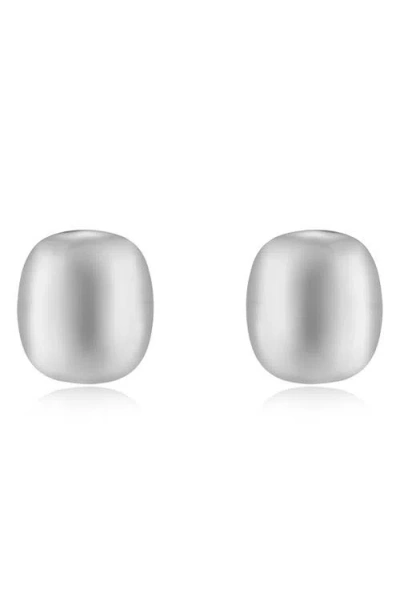 Ettika Minimalist Curved Square Drop Earrings In Rhodium