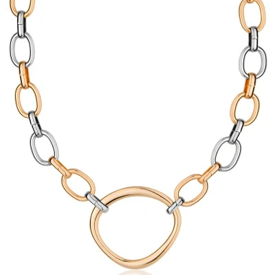 Ettika Mixed Metal Chain Link Choker In Rhodium