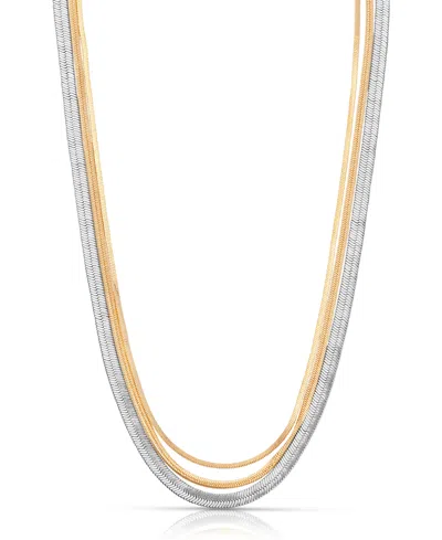 Ettika Mixed Metal Strands Necklace In Gold
