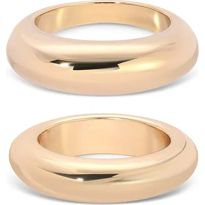 Ettika Modern Dome Set Of Two Rings In Gold
