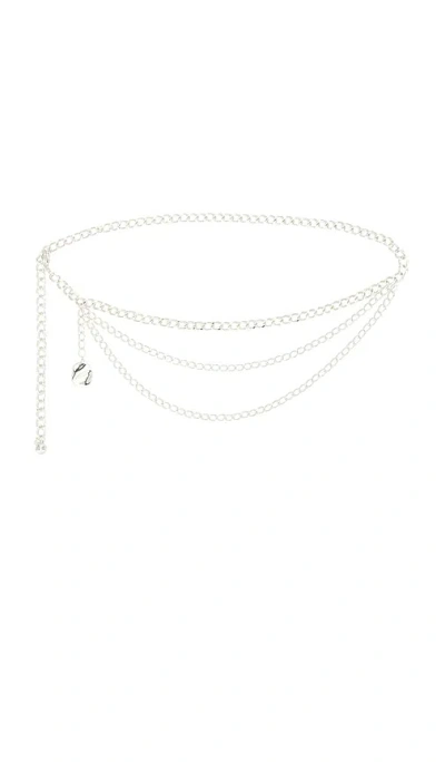Ettika Modern Edge Layered Waist Chain In White