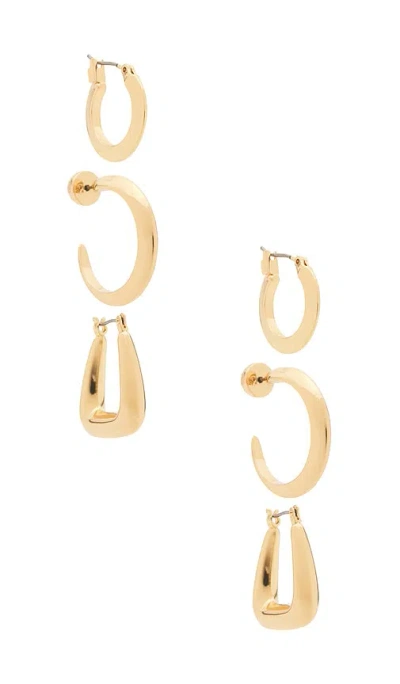 Ettika Modern Shapes Earring Set In Gold