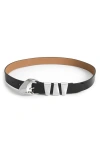 Ettika Modern Western Leather Belt In Black