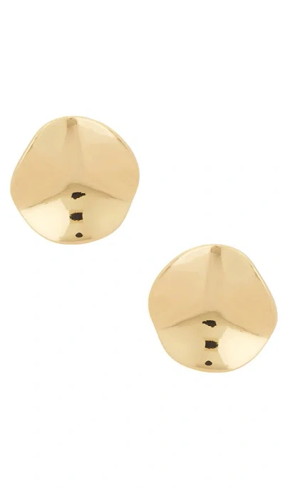 Ettika Molten Disc Stud Earrings In 金色