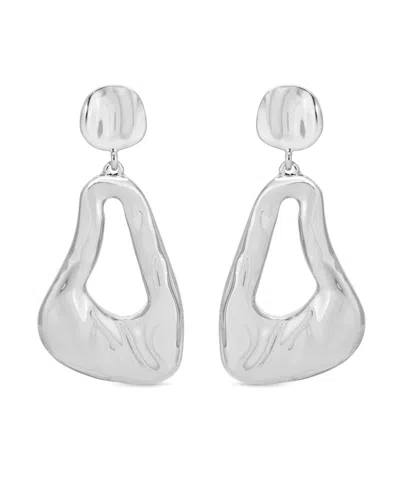 Ettika Molten Drop Earrings In Silver