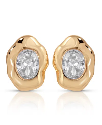 Ettika Molten Glow Crystal Stud Earrings In Gold