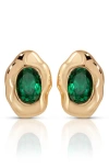 Ettika Molten Glow Crystal Stud Earrings In Gold