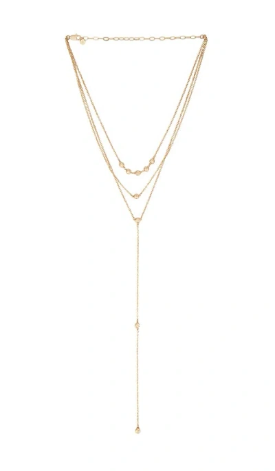 Ettika Molten Layered Lariat Necklace In Gold