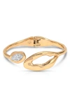 Ettika Molten Marquise Crystal Hinge Cuff Bracelet In Gold