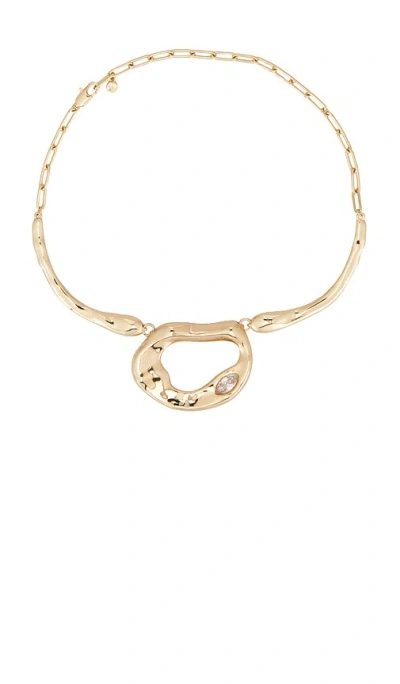 Ettika Molten Marquise Pendant Necklace In Clear Crystral & Gold