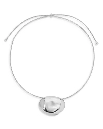 Ettika Molten Metal Adjustable Pendant Necklace, 30.5 In Silver