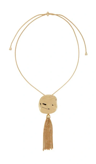 Ettika Molten Metal Tassel Necklace In Gold
