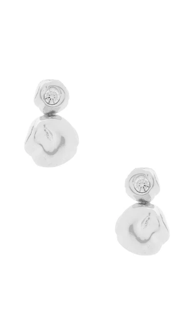 Ettika Molten Mini Stud Earrings In Silver