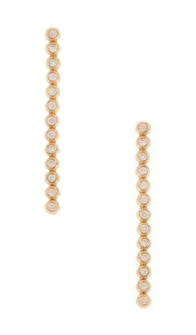 Ettika Molten Sparkle Linear Earrings In Clear Crystal & Gold
