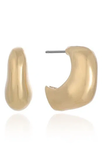 Ettika Molten Square Hoop Earrings In Gold