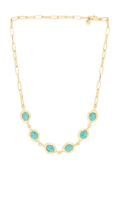 Ettika Molten Turquoise Necklace In Gold