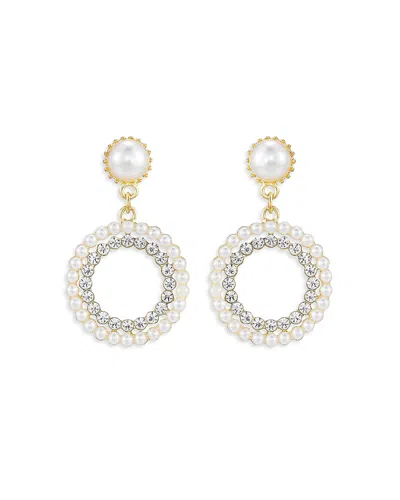 ETTIKA MOTHER MAY CRYSTAL & IMITATION PEARL DROP EARRINGS