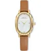 Ettika Mother-of-pearl Oval Leather Strap Watch In Brown