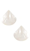 Ettika Mother Of Pearl Statement Stud Earrings In Ivory