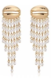 Ettika Mykonos Shell Faux Pearl Fringe Drop Earrings In Gold