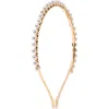 Ettika Night Out Faux Pearl Headband In Gold