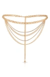 Ettika Nightlife Crystal Multi Row Chain Belt