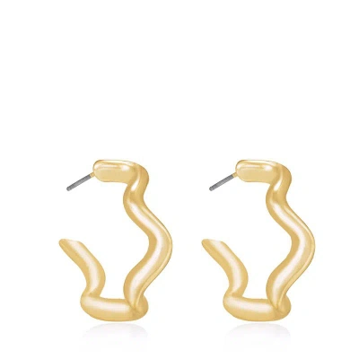 Ettika Only An Illusion Wavy 18k Gold Plated Hoop Earrings