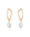 Ettika Open Circle 18k Gold-plated And Cultured Freshwater Pearl Dangle Earrings In Gold