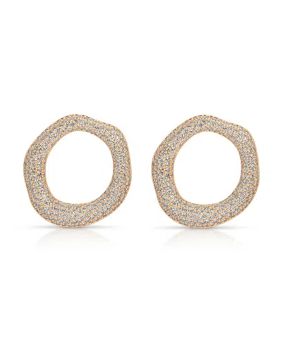 Ettika Pave Open Circle Drop Earrings In Gold