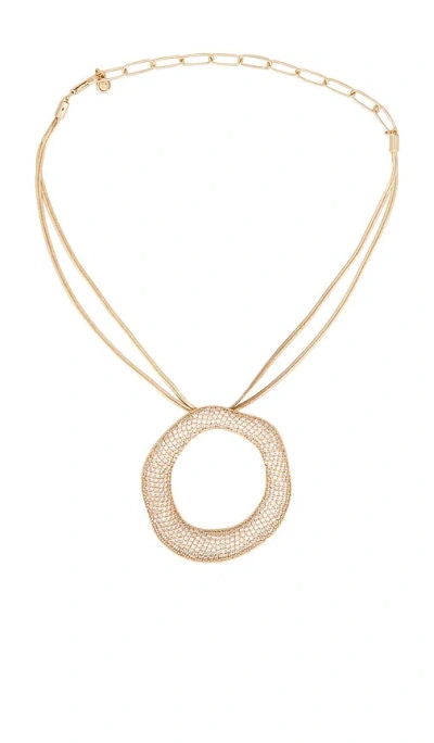 Ettika Open Circle Pave Necklace In Gold