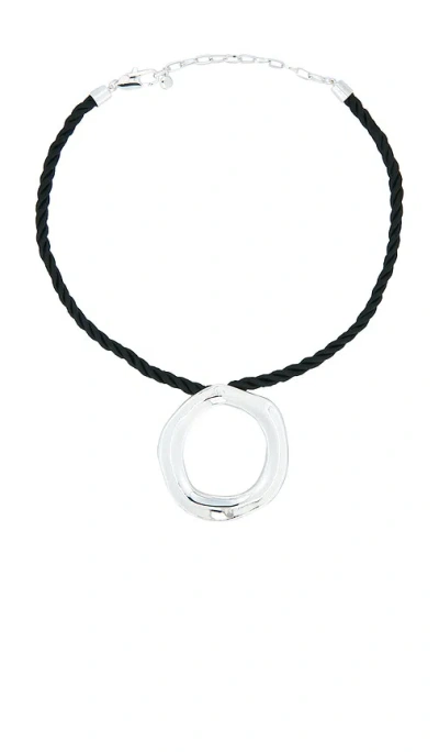 Ettika Open Circle Silk Necklace In Green