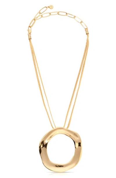 Ettika Open Circle Statement Necklace In Gold