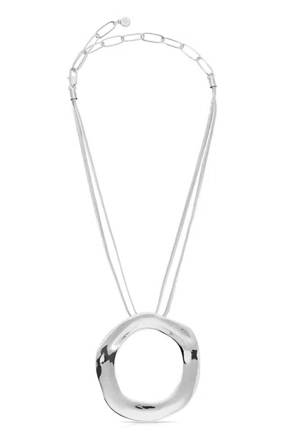 Ettika Open Circle Statement Necklace In Silver