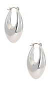 Ettika Open Teardrop Hoop Earrings In Metallic Silver