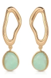 Ettika Organic Wave Semiprecious Stone Earrings In Amazonite And Gold