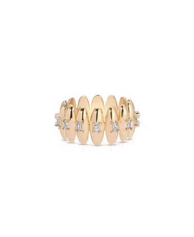 Ettika Oval Dome Baguette Band Ring In Gold