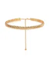 Ettika Oval Dome Baguette Chain Necklace In Gold
