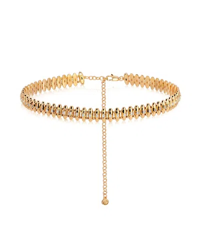 Ettika Oval Dome Baguette Chain Necklace In Gold