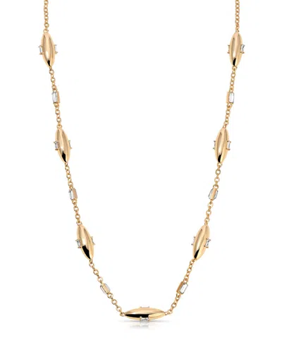 Ettika Oval Dome Baguette Crystal Chain Necklace