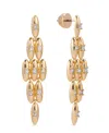 Ettika Baguette Cubic Zirconia Oval Chandelier Earrings