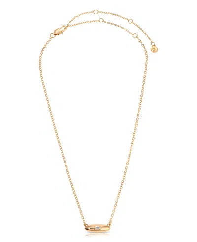Ettika Oval Dome Baguette Simple Pendant Necklace