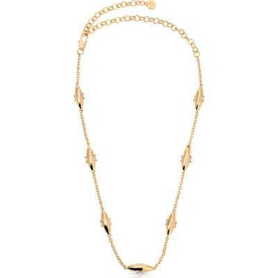 Ettika Oval Dome Station Chain Necklace In Gold