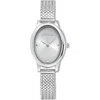 Ettika Oval Face Mesh Strap Watch In Silver