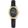 Ettika Oval Leather Strap Watch In Black