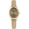 Ettika Oval Leather Strap Watch In Brown