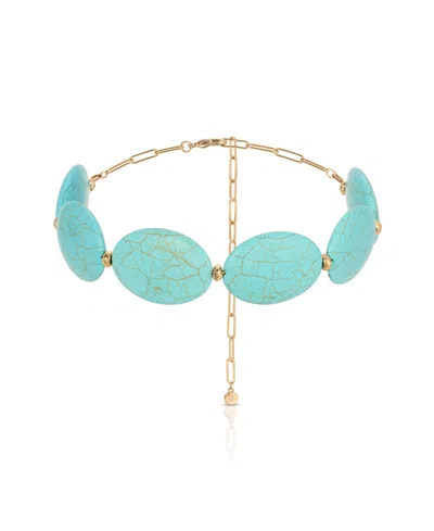 ETTIKA OVAL TURQUOISE STONES STATEMENT CHOKER