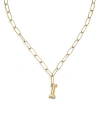 ETTIKA PAPERCLIP LINK CHAIN INITIAL PENDANT NECKLACE IN 18K GOLD PLATED, 18