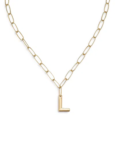 ETTIKA PAPERCLIP LINK CHAIN INITIAL PENDANT NECKLACE IN 18K GOLD PLATED, 18